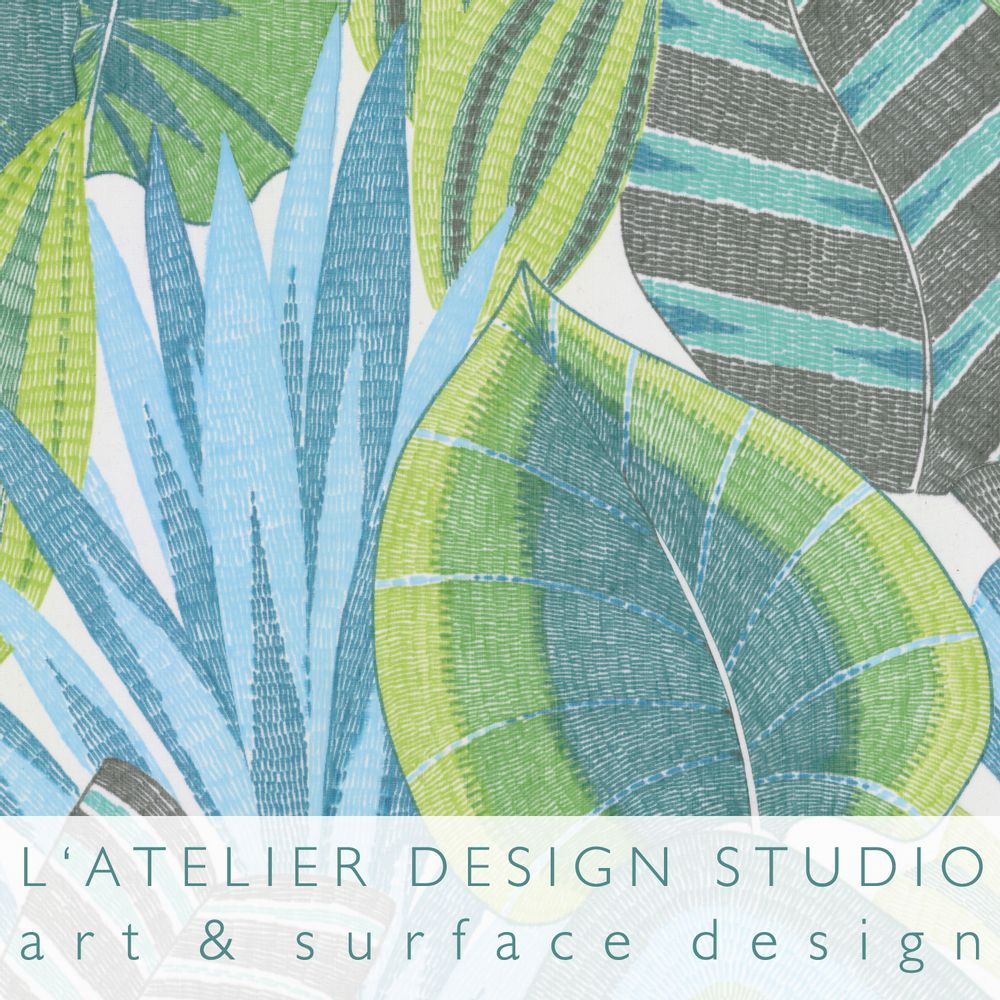 Textile and surface design - Hand painted textile design - L'ATELIER DESIGN STUDIO