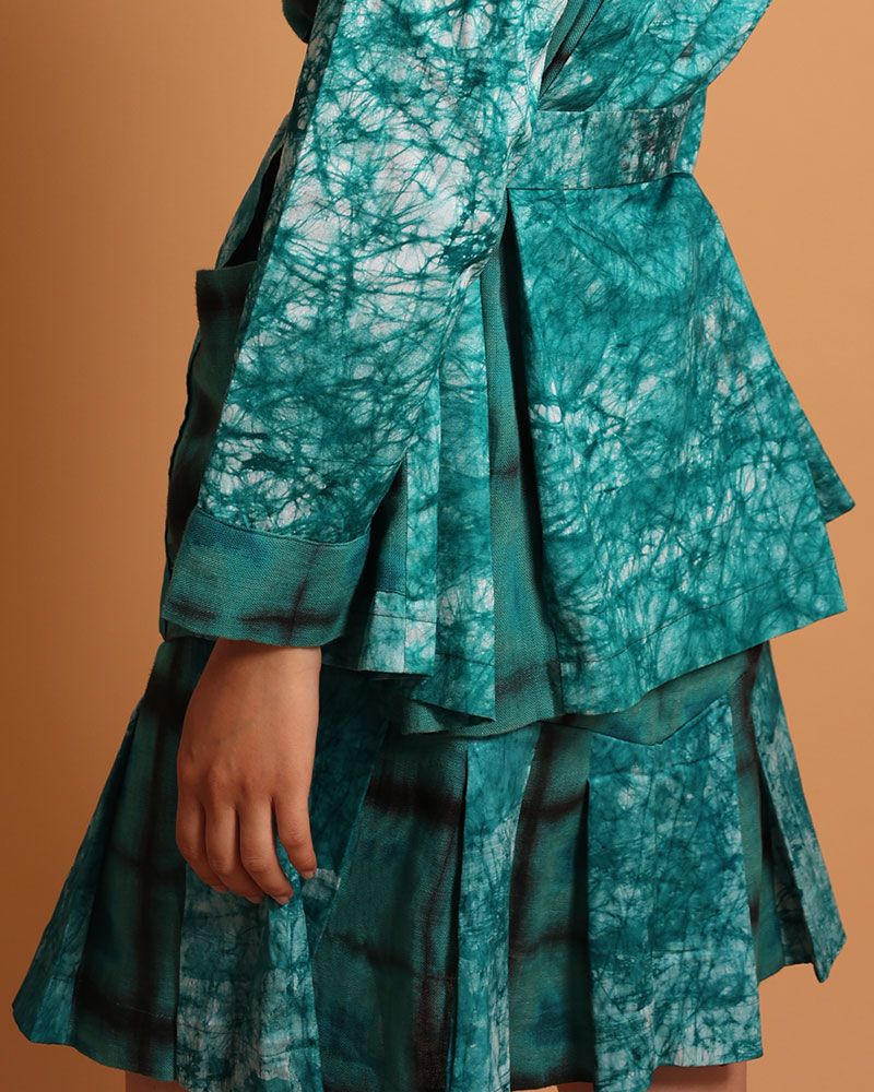 Prêt-à-porter - Jupe courte et chic bleue/turquoise – Vigogna - KROSKEL