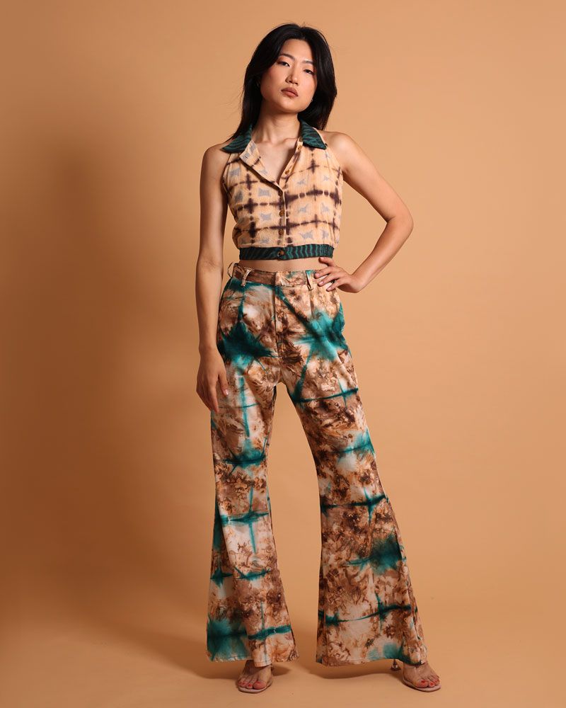 Prêt-à-porter -  Pantalon taille haute évasé pour femme – Vigogna - KROSKEL