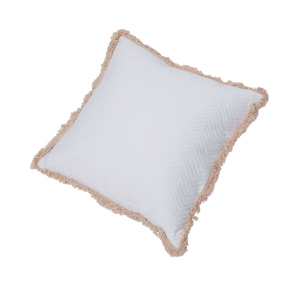 Cushions - Saros Chevron Fringe Cushion - AURA LIVING