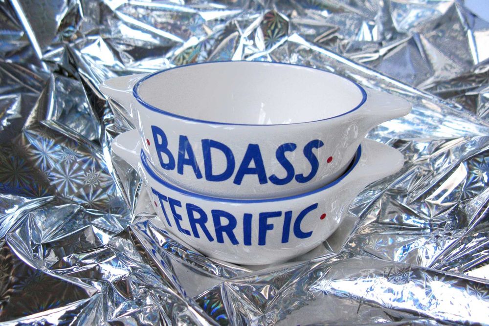 Design objects - BRITANY BOWL WITH TWISTED MESSAGES - PIED DE POULE