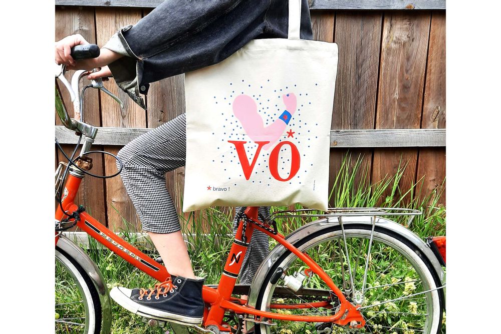 Bags and totes - TOTE BAG - SWEET WORDS - PIED DE POULE