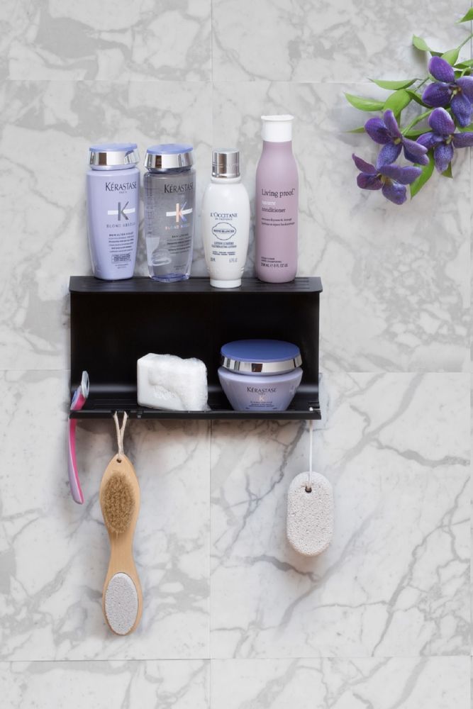 Towel racks - Modern Stainless Metal Shower Shelf, Shower Organizer, Bathroom Shelf - DECORROCED