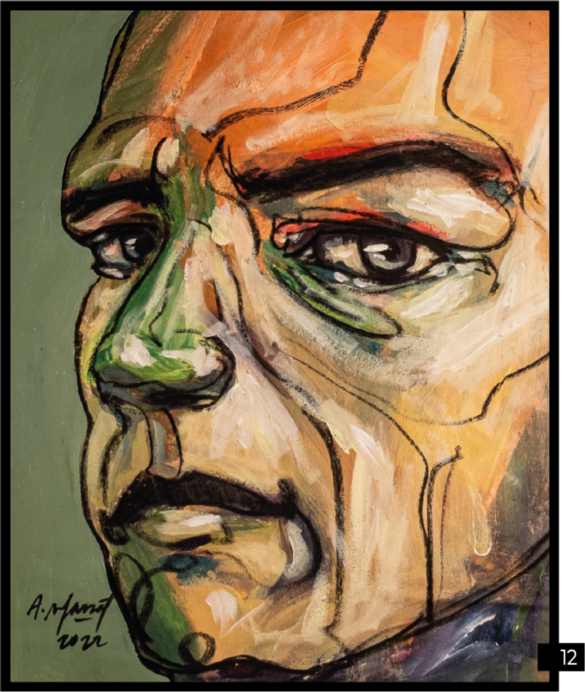 Tableaux - peinture originale ROSTRO unique, portrait - KLATT OBJECTS