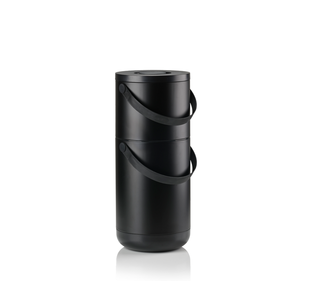 Garbage cans - Circular 22+12 liter Black trash can - ZONE DENMARK