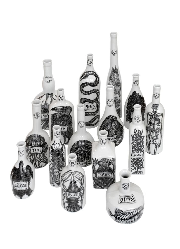 Céramique - BOUTEILLE DÉCORATIVE EN PORCELAINE - DELTA - PORCELAINE DU LOT VIREBENT