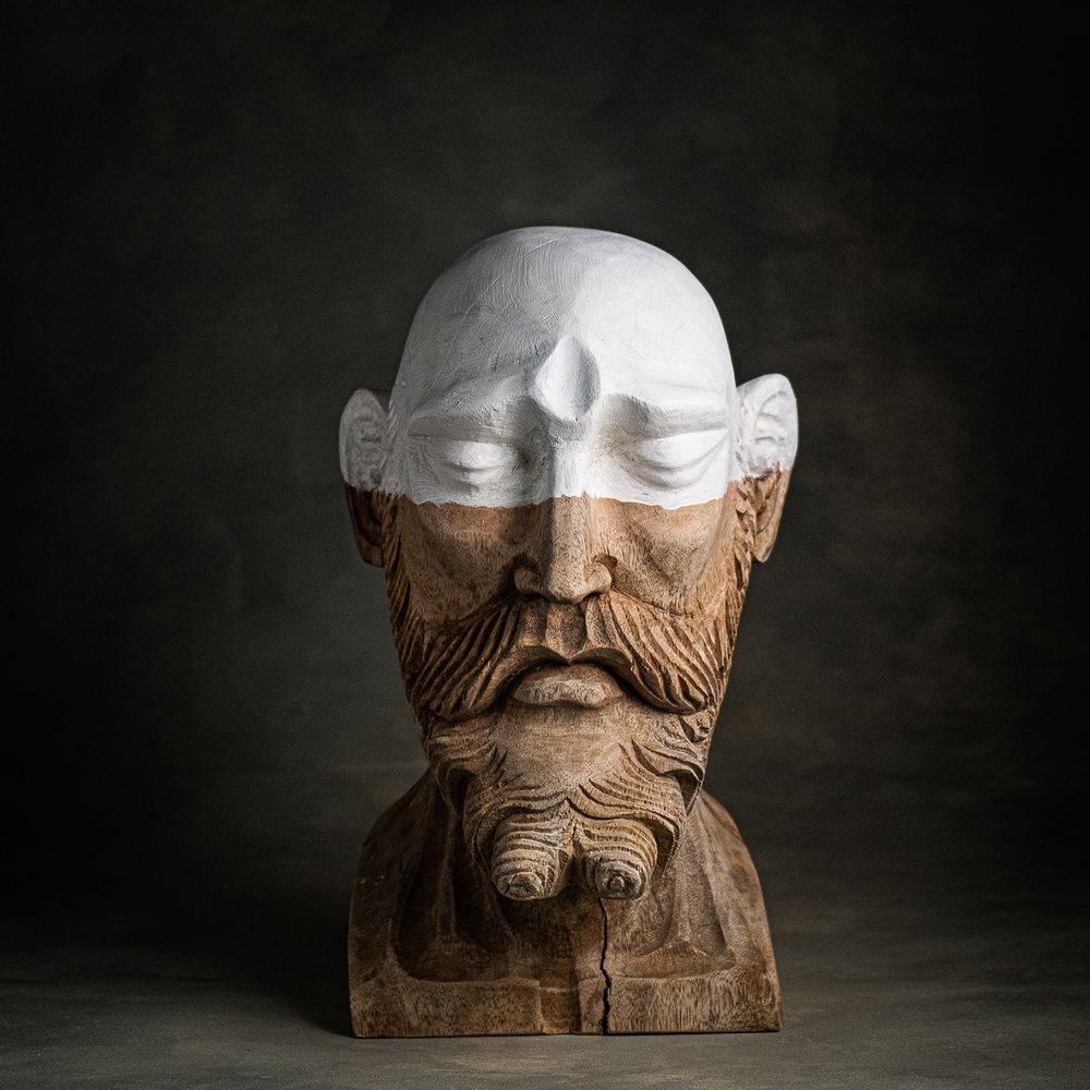 Sculptures, statuettes et miniatures - Buste ZORRO, sculpté, bois, homme, tête, sculpture, fait main - KLATT OBJECTS