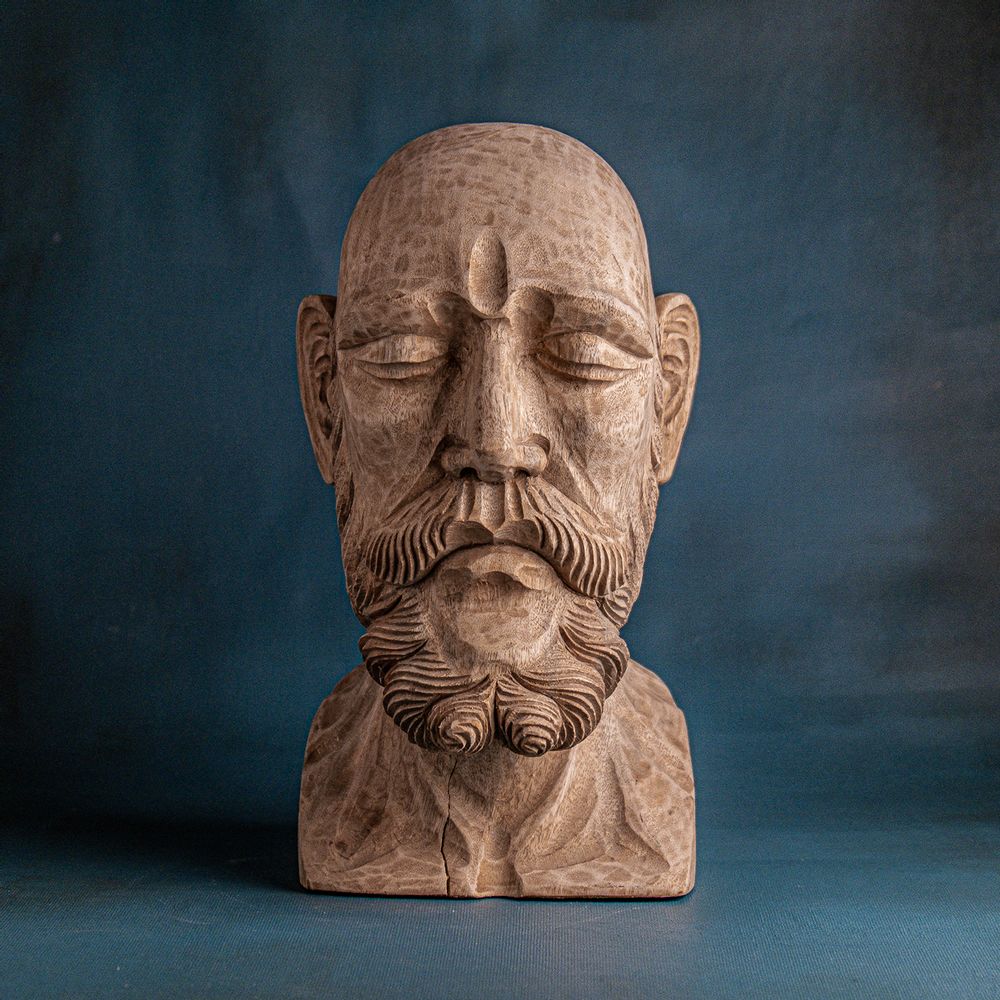 Sculptures, statuettes et miniatures - Buste ZORRO, sculpté, bois, homme, tête, sculpture, fait main - KLATT OBJECTS