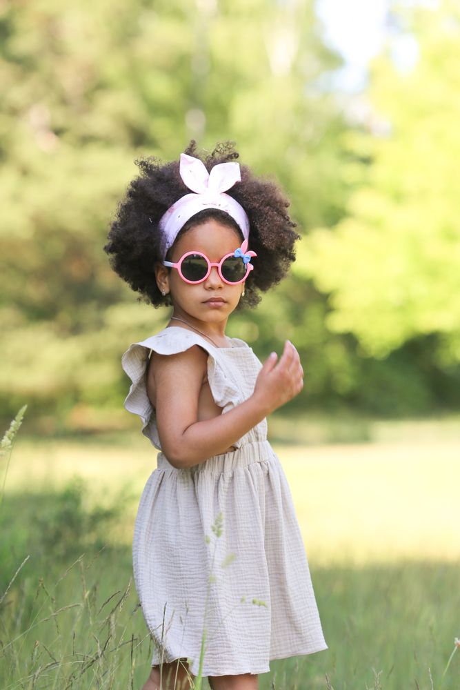Children's fashion - Cotton muslin spring dress U64 - ANDER