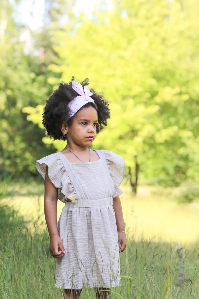 Children's fashion - Cotton muslin spring dress U64 - ANDER