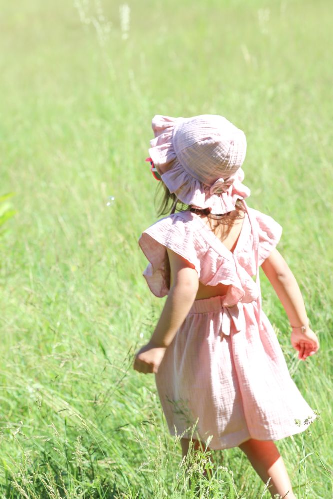 Children's fashion - Cotton muslin spring dress U64 - ANDER