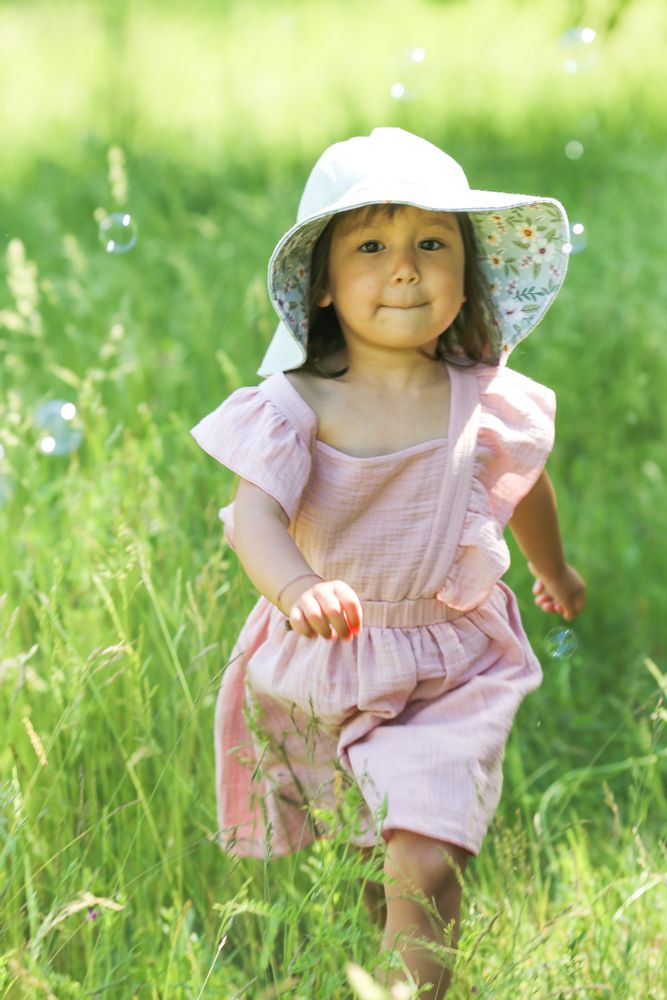 Children's fashion - Cotton muslin spring dress U64 - ANDER