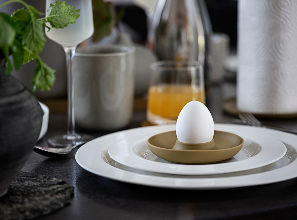 Ustensiles de cuisine - Coquetier avec support Kaki 4 pièces avec support - ZONE DENMARK