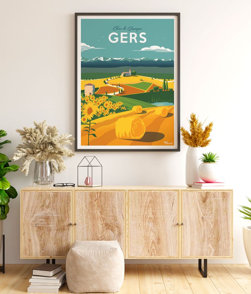 Affiches - Affiche GERS "Coeur de Gascogne" - MARCEL TRAVEL POSTERS