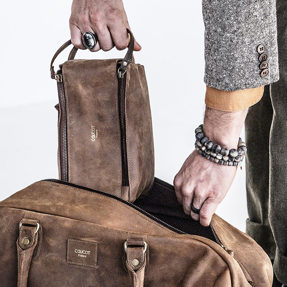Hair accessories - Le Voyageur leather bag - COUCOT