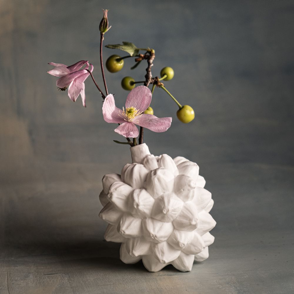 Vases - Vase FRUCTUS NIPA, floral, botanique, en forme de fruit, doré, fait main - KLATT OBJECTS
