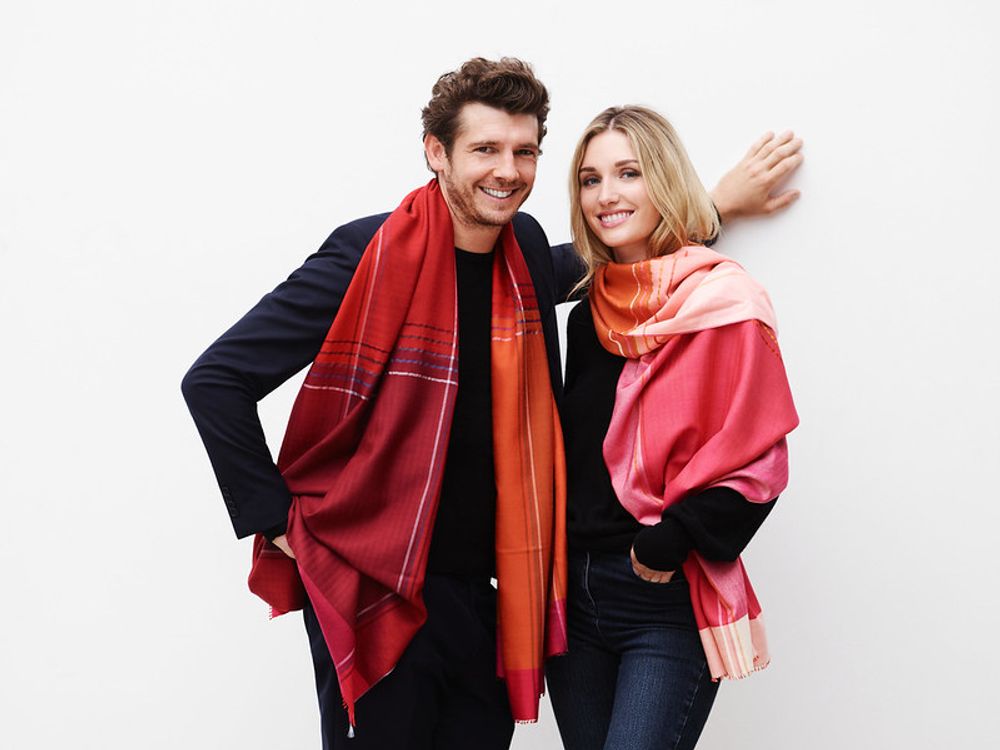 Scarves - Triptych scarf in wool silk - SOIERIES DU MEKONG