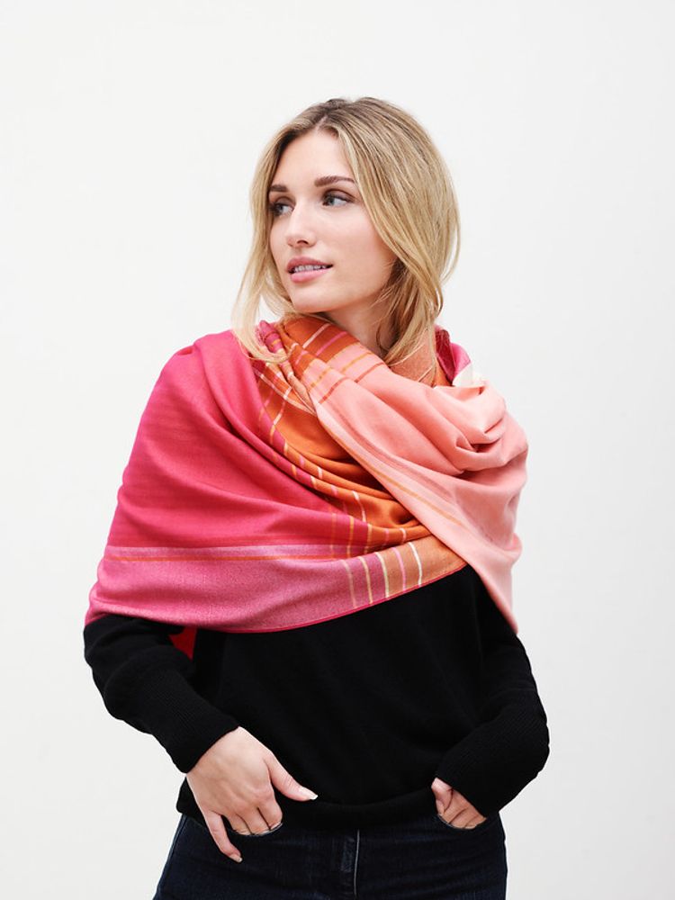 Scarves - Triptych scarf in wool silk - SOIERIES DU MEKONG