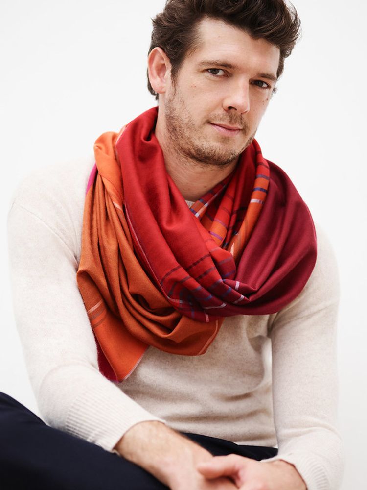 Scarves - Triptych scarf in wool silk - SOIERIES DU MEKONG