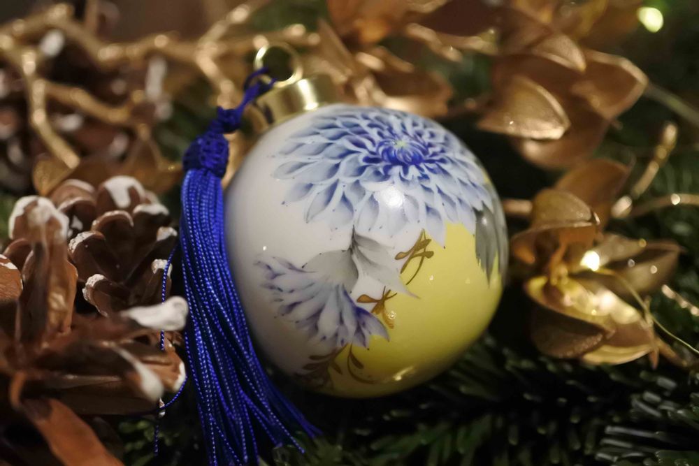 Guirlandes et boules de Noël - Décoration de Noël bleu x jaune - YUKO KIKUCHI