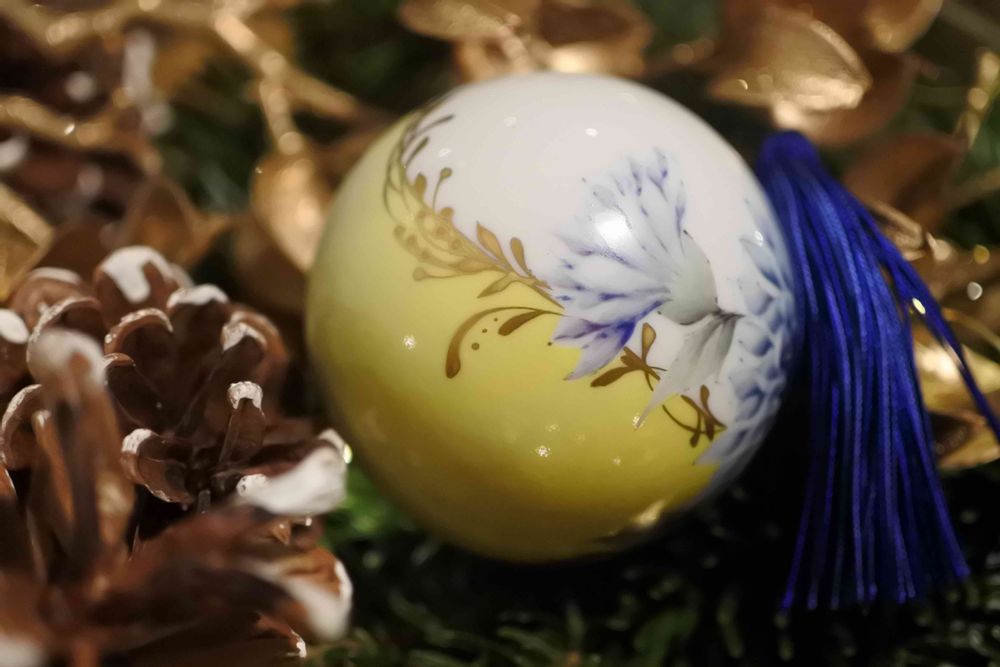 Guirlandes et boules de Noël - Décoration de Noël bleu x jaune - YUKO KIKUCHI