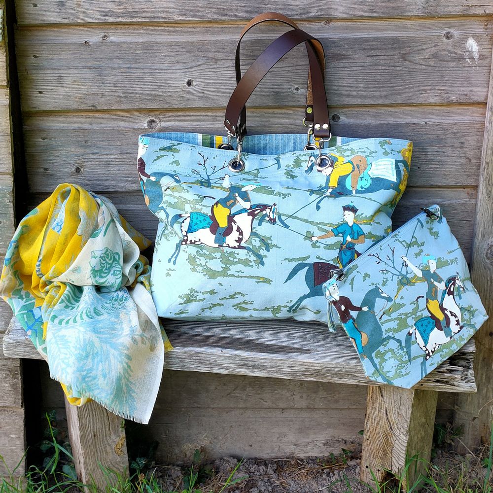 Sacs et cabas - SAC CABAS REVERSIBLE - anses amovibles en cuir - SUPPLEMENT D'AM / EPIGR'AM
