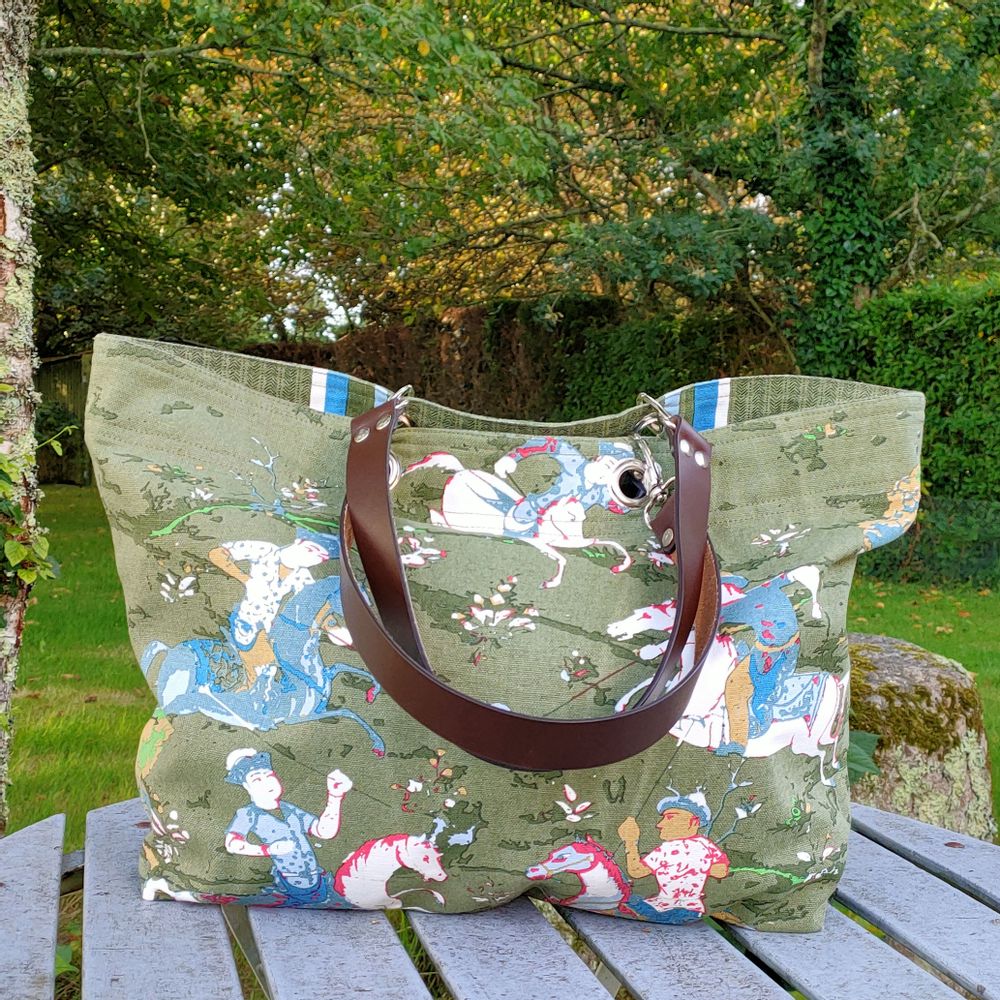 Sacs et cabas - SAC CABAS REVERSIBLE - anses amovibles en cuir - SUPPLEMENT D'AM / EPIGR'AM