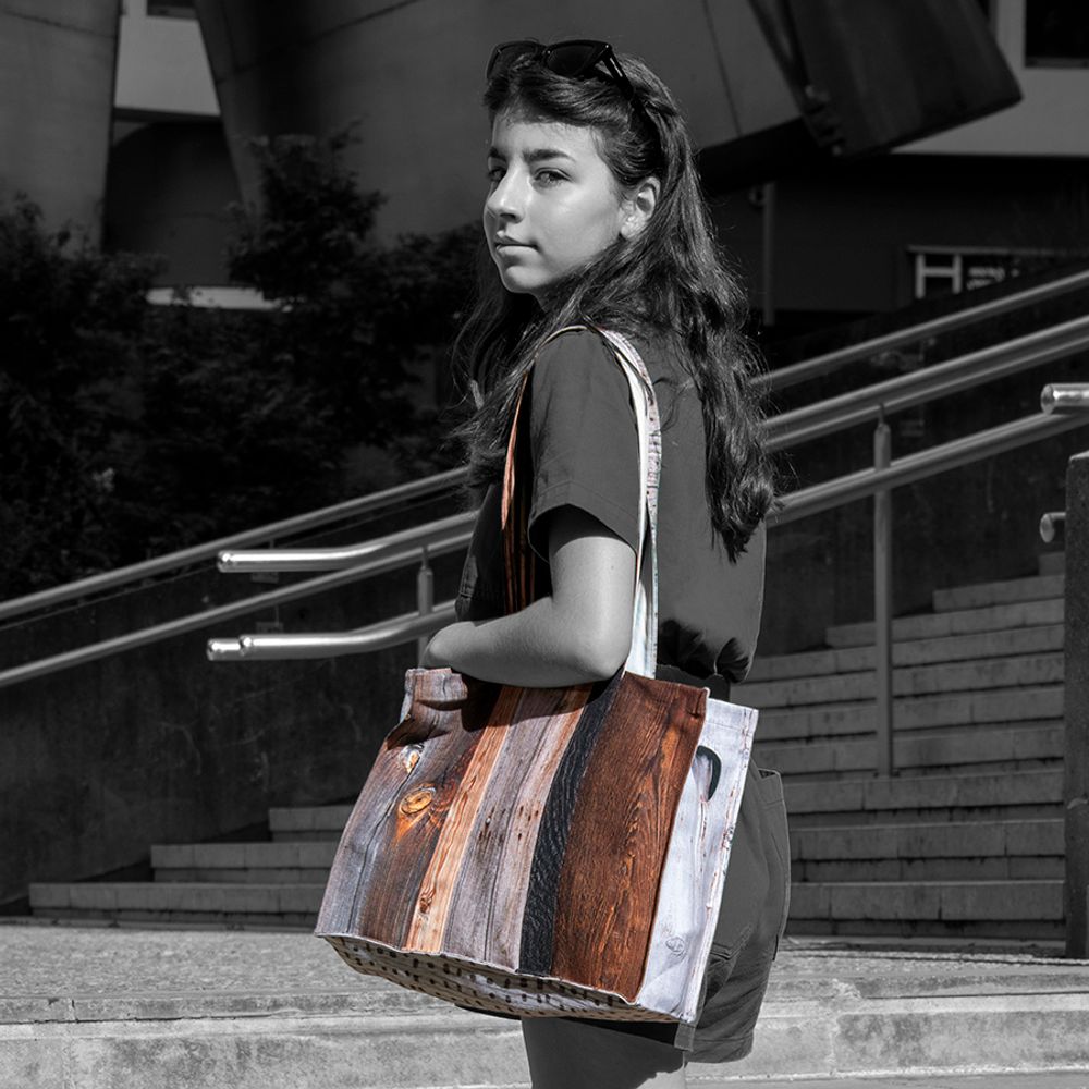 Bags and totes - Wooden Tote Bag - MARON BOUILLIE