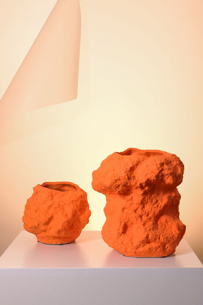 Vases - Vase en céramique au look d'un rocher, design moderne et original. - ELEMENT ACCESSORIES