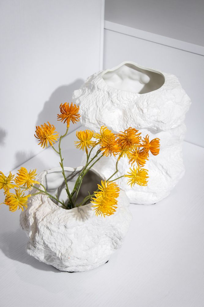 Vases - Vase en céramique au look d'un rocher, design moderne et original. - ELEMENT ACCESSORIES