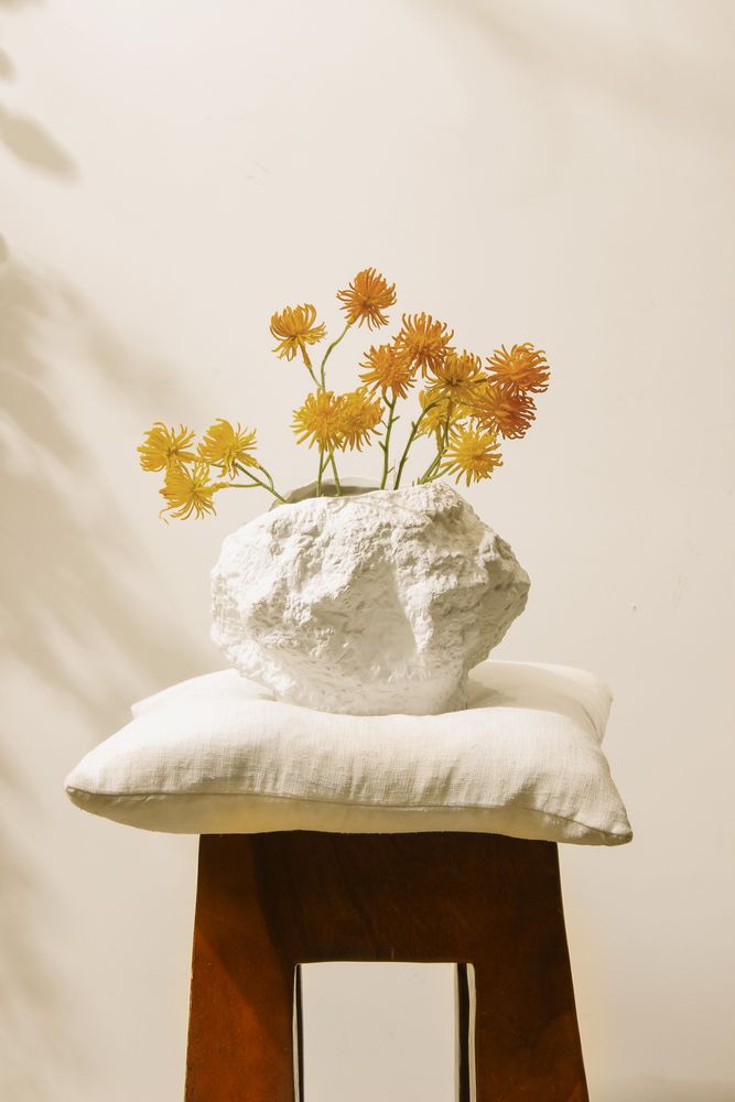 Vases - Vase en céramique au look d'un rocher, design moderne et original. - ELEMENT ACCESSORIES