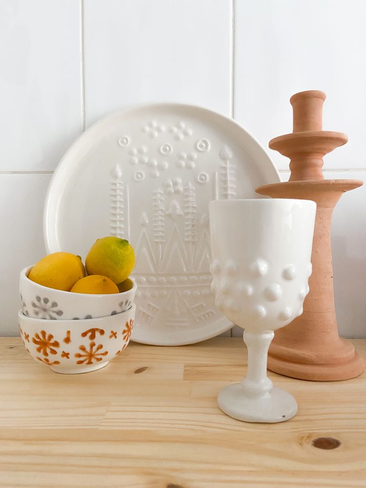 Plats et saladiers - Assiette en céramique TAJ RELIEF - LALLA DE MOULATI
