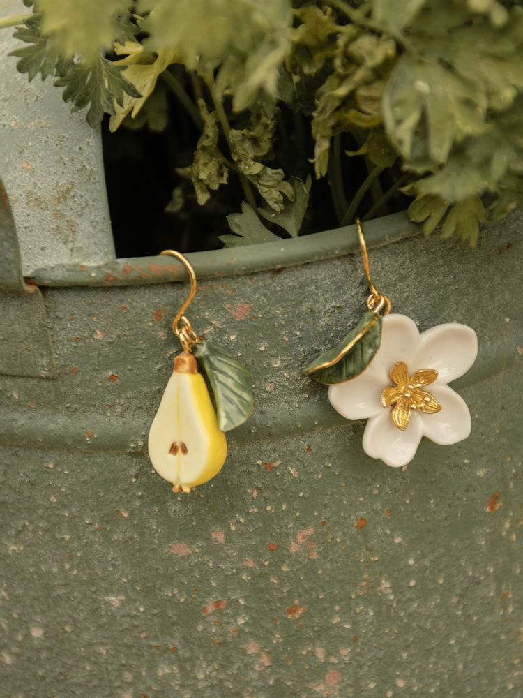 Jewelry - “Harvest Time” Pear & Flower Earrings - NACH