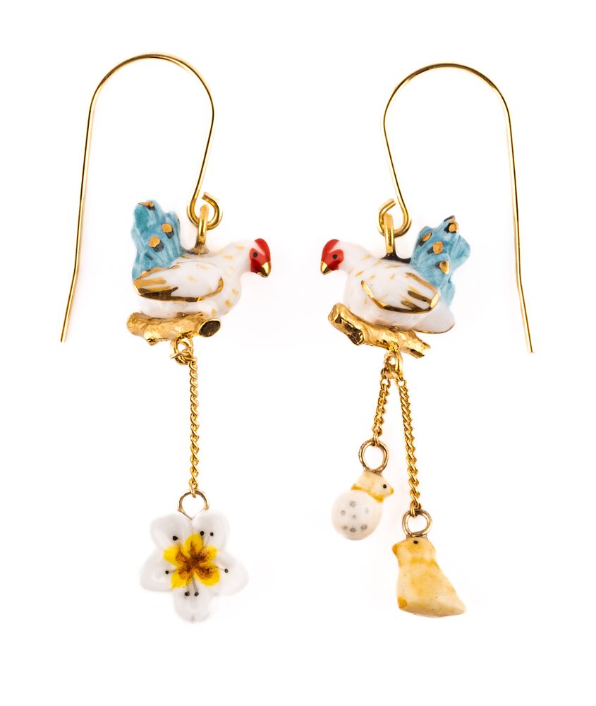 Bijoux - Boucles d'oreilles Poule & Poussin - NACH