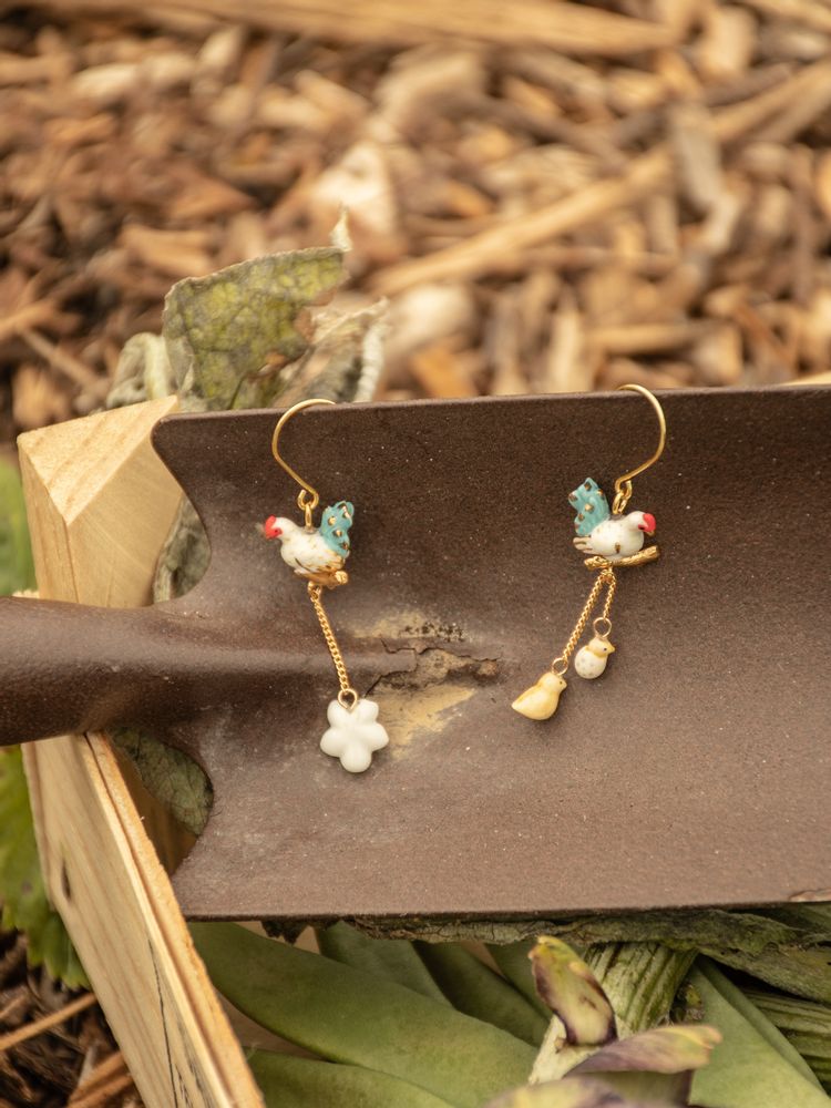 Bijoux - Boucles d'oreilles Poule & Poussin - NACH