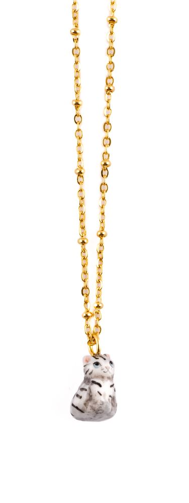 Bijoux - "Harvest Time" Collier Chat Gris - NACH