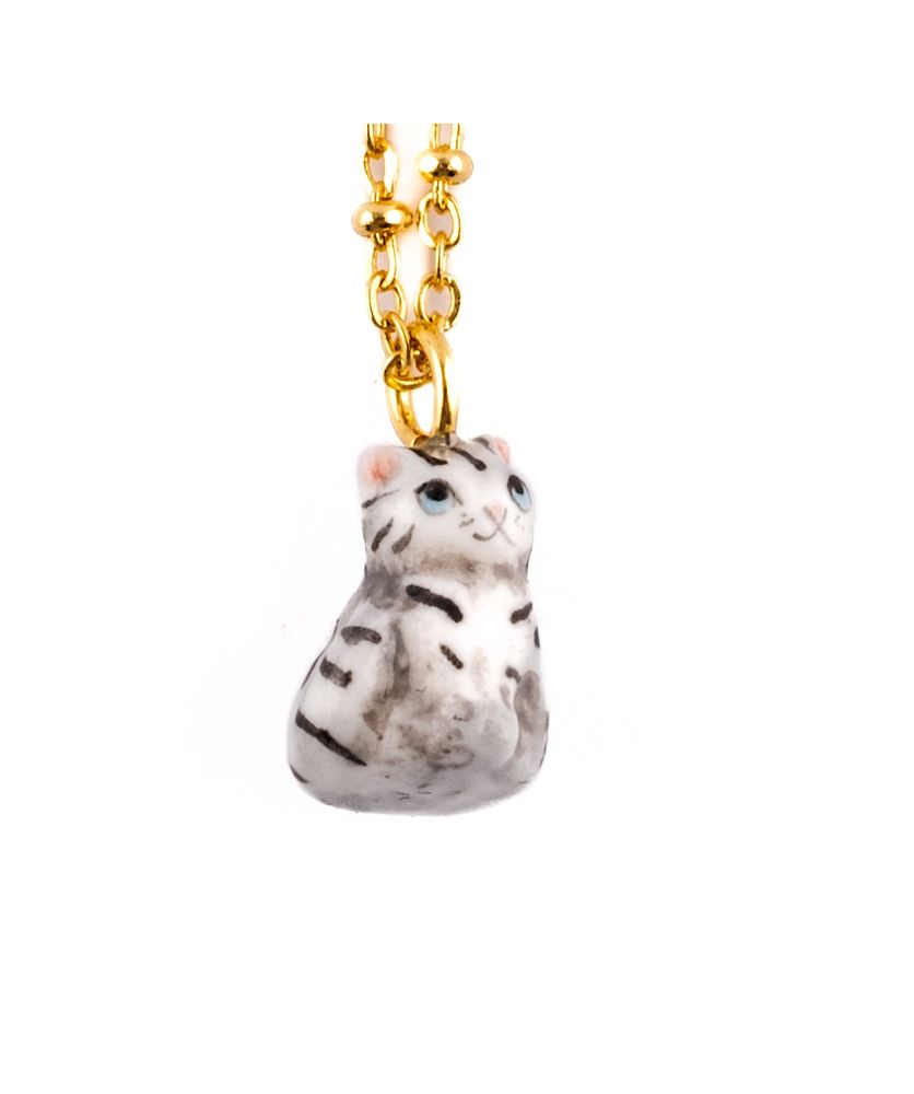 Bijoux - "Harvest Time" Collier Chat Gris - NACH