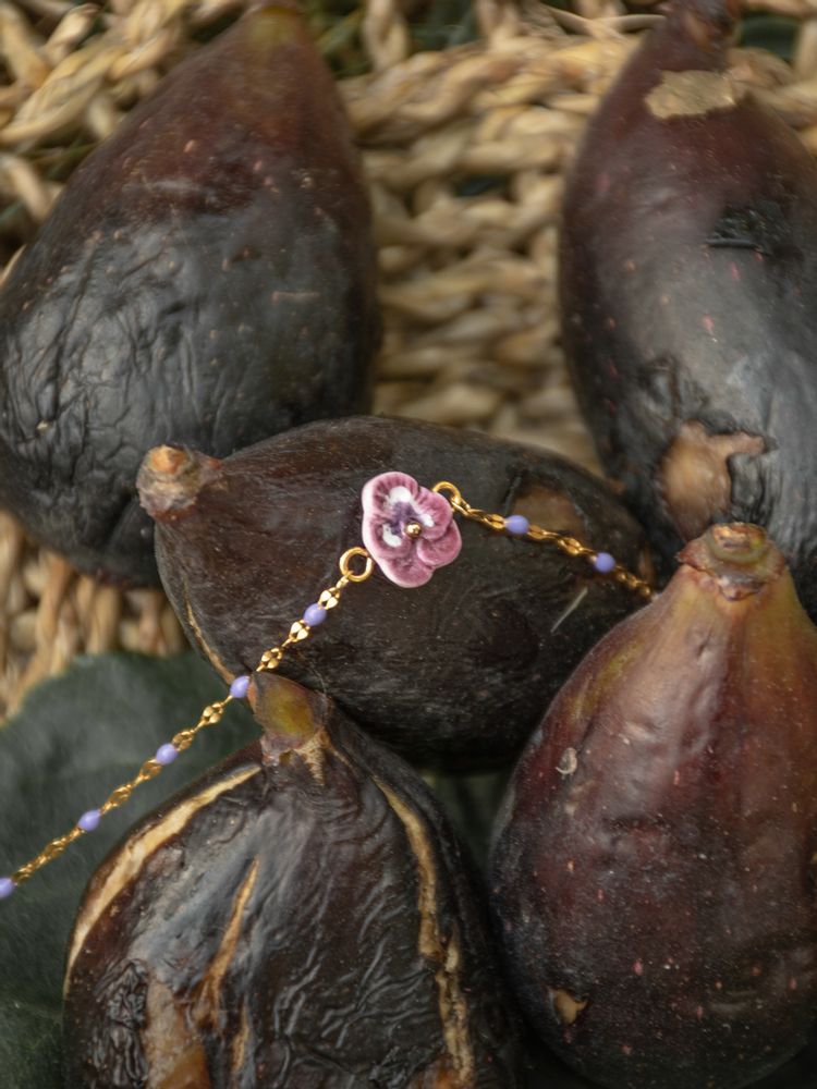 Bijoux - "Figs & Flowers" Bracelet fleur pensée - NACH