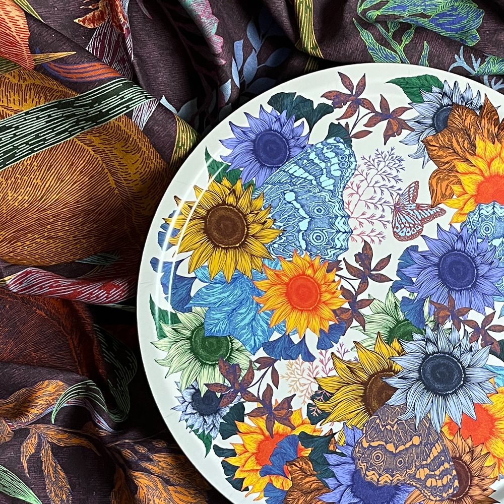 Plateaux - Indigo Birds, Oranges & Lemons, Studio Avenida and Orient - AVENIDA HOME
