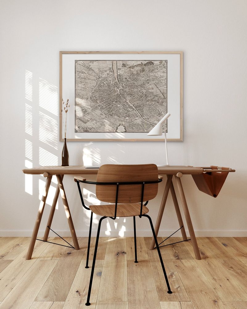 Cadres - PLAN DE PARIS - GRAVURES ANCIENNES - DAVID & DAVID STUDIO