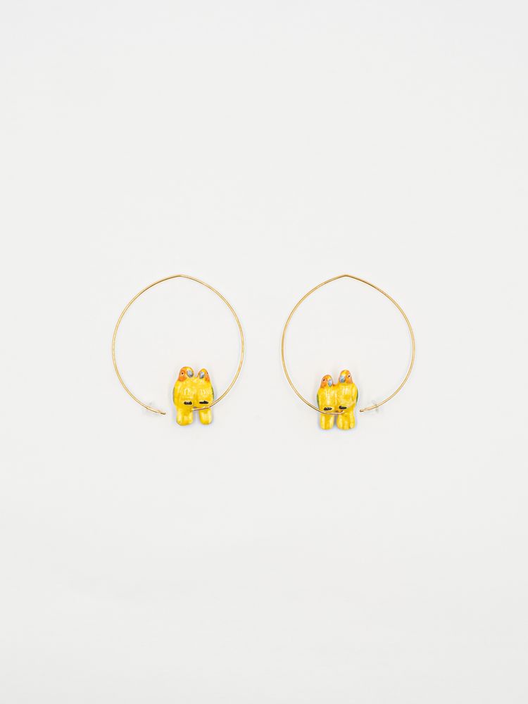 Bijoux - Yellow Parrots Couple Hoop earrings - NACH