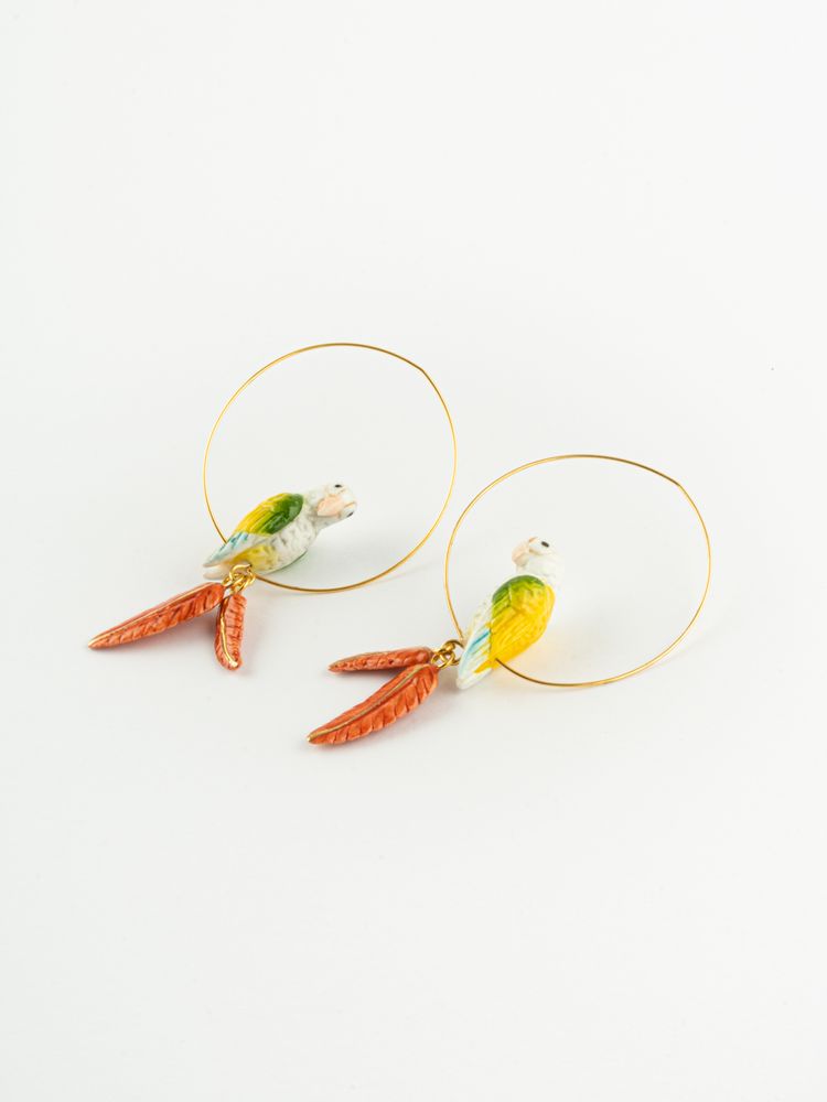 Jewelry - Parrot and Feather Earrings - NACH