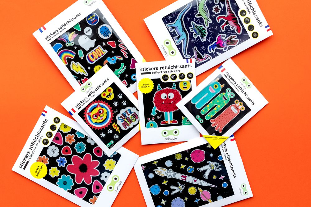 Accessoires enfants - Stickers réfléchissants - Grandes planches - RAINETTE
