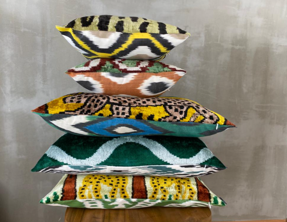 Coussins - COUSSIN IKAT (velour/soie COTON) - NADIA DAFRI PARIS