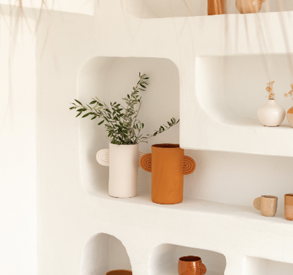 Vases - Vase avec anses en céramique Ambre - OUSTAO