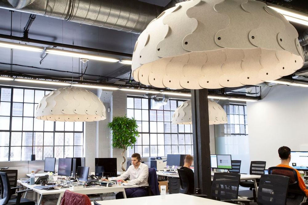 Office design and planning - Acoustic Pendant Lighting : Lamp HUSH - MOAROOM - DAVID TRUBRIDGE