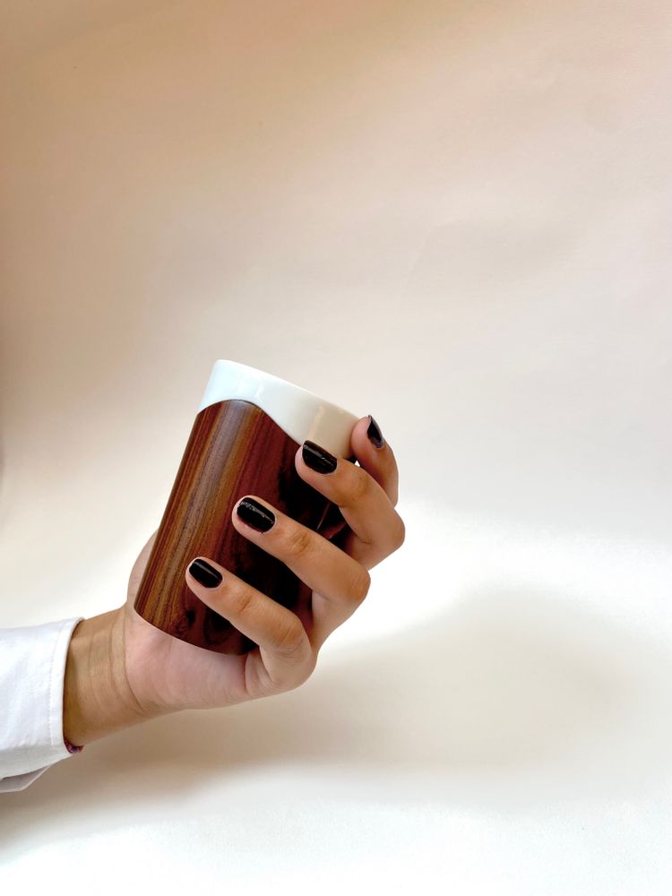 Tea and coffee accessories - “Selvedge” Double Espresso Mug - MOIETY PARIS