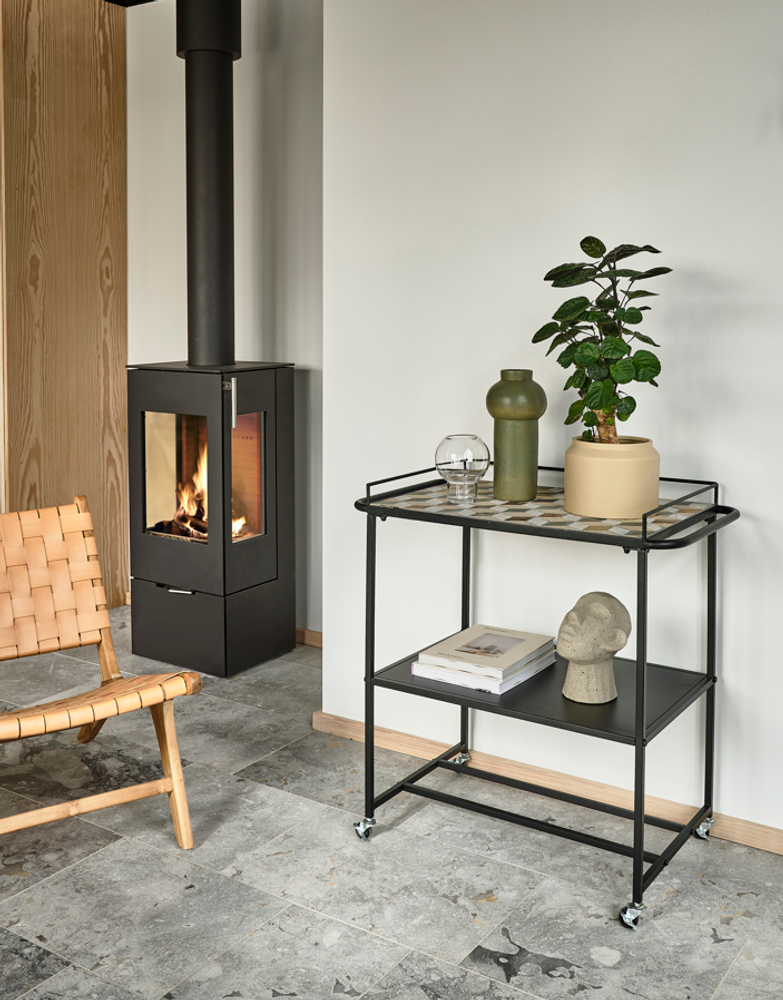 Sideboards - Villa Collection Karv Bar Cart 81 x 46 x 83 cm Black Iron - VILLA COLLECTION DENMARK