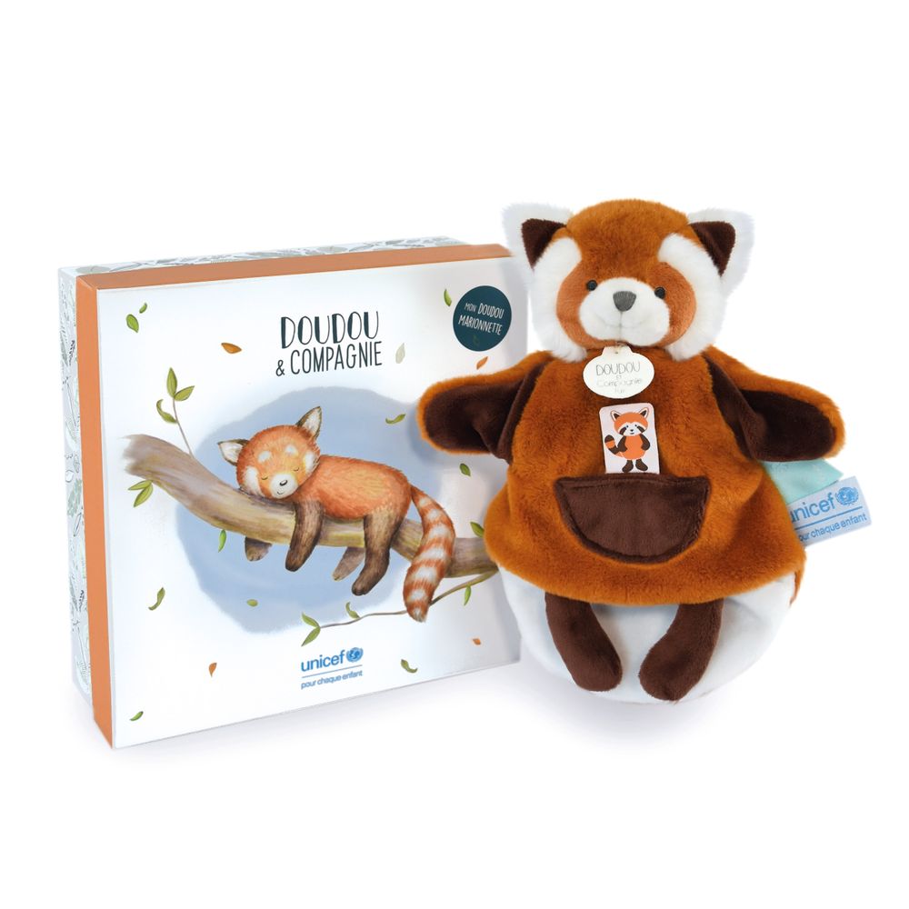 Soft toy - WOODEN RATTLE & CRUNCH PAPER - 16 cm - DOUDOU ET COMPAGNIE