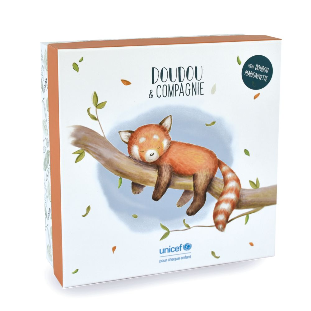 Soft toy - WOODEN RATTLE & CRUNCH PAPER - 16 cm - DOUDOU ET COMPAGNIE